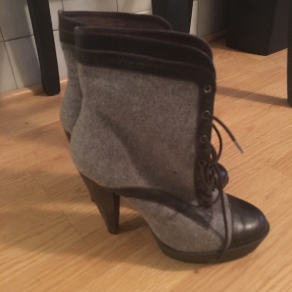 Grey and Brown Shoe Boots; Barely Woren - Picture 2 of 4